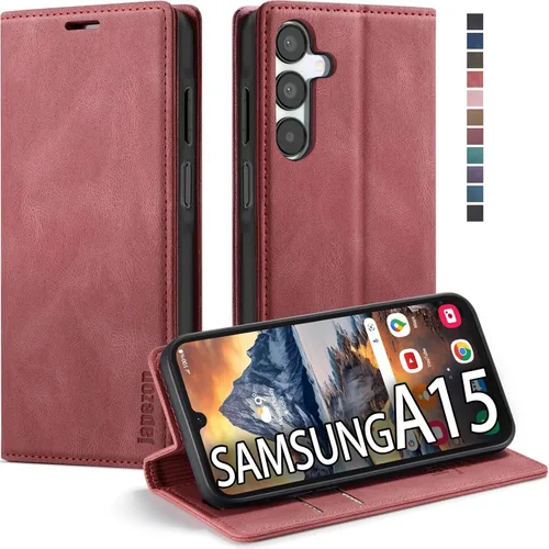 Miniatura 16 de Funda para Samsung Galaxy A13 5G, Samsung Galaxy A13 5G con tarjetero [bloqueo RFID] atril magnético, funda de cuero con tapa para Samsung Galaxy