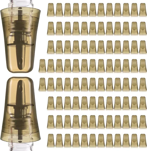 Chengu 100 Piezas Cubiertas para Botellas de Licor Cubiertas de Pico Vertedor Tapas de Bar para Botellas Dispensador Universal de Vertido Antipolvo