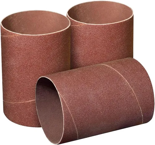 Miniatura 8 de Powertec 11210 - Mangas de lija de 4.5 pulgadas para lijadora de husillo, grano 120, papel de lija de óxido de aluminio de diámetro 1/2 pulgada