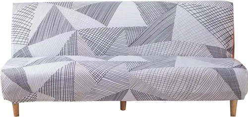 ele ELEOPTION Funda de Sofá Cama sin Brazos Triangular Gris Funda Deslizable Elástica Fundas de Sofá Plegable Fundas de Sofá Fundas de Futón Tamaño