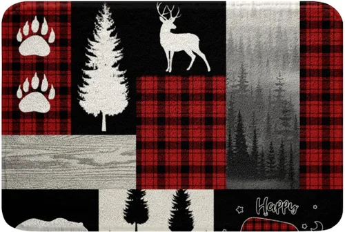 Miniatura 28 de Highland - Alfombra de baño de vaca para regalo de vaqueros, alfombra de baño de granja occidental de 20 x 32 pulgadas, tapete de baño de animales