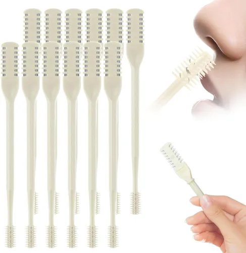 Miniatura 17 de Recortador de Vello Nasal 2 en 1, Cuchillo de Vello Nasal de Doble Cara Mejorado, Cortador de Vello Nasal Manual para Mujeres y Hombres (Crema, 3)