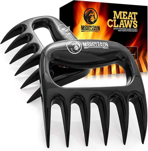 Mountain Grillers Garras para carne - Herramientas de trituración de cerdo desmenuzado para barbacoa - Garras de oso para triturar carne en Negro