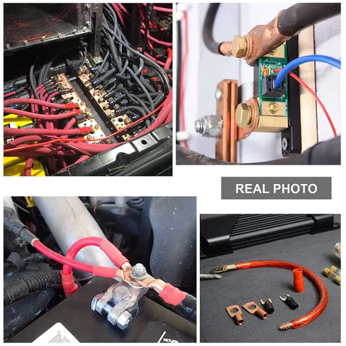 Miniatura 50 de TKDMR - Kit de 264 piezas de extremos de cable de batería, 132 piezas de terminales de anillo de lengüetas de cable de cobre resistentes AWG 8 6 4 2