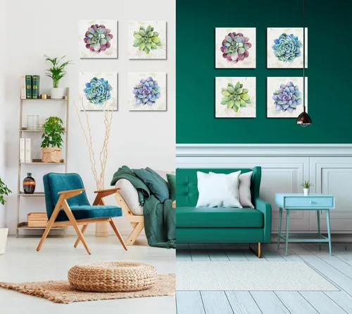 Miniatura 2 de Lienzo decorativo para pared, diseño de suculentas, plantas de cactus en acuarela, pósteres botánicos, cuadros florales, decoración de pared, 12 x