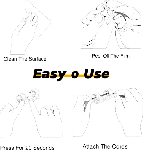 Miniatura 9 de 100 clips adhesivos transparentes para cables, clips de alambre para gestión de cables, abrazadera de alambre para luz, escritorio, pared, TV, PC