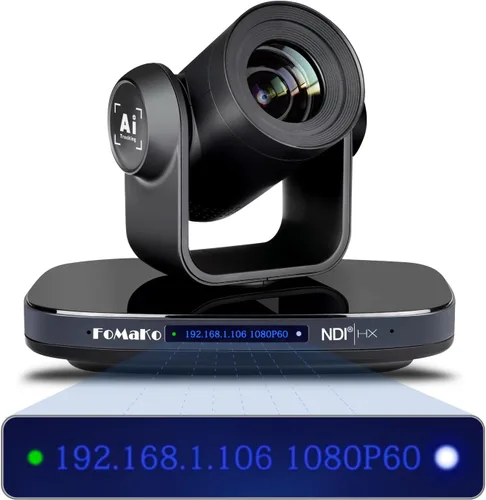 Miniatura 10 de FoMaKo Cámara PTZ 30X óptica+zoom digital 16X, 1080P 60fps AI seguimiento automático/marco automático, USB3.0 3G-SDI HDMI PoE+ pantalla IP LCD
