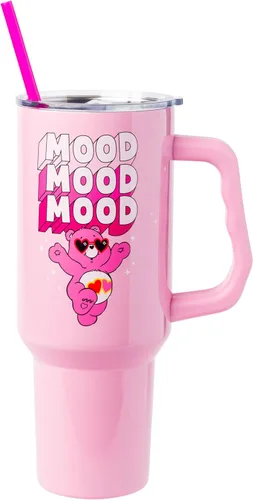 Miniatura 11 de Silver Buffalo - Vaso de acero inoxidable Sanrio Hello Kitty con flores de primavera y verano y rayas arcoíris, con asa y popote, compatible