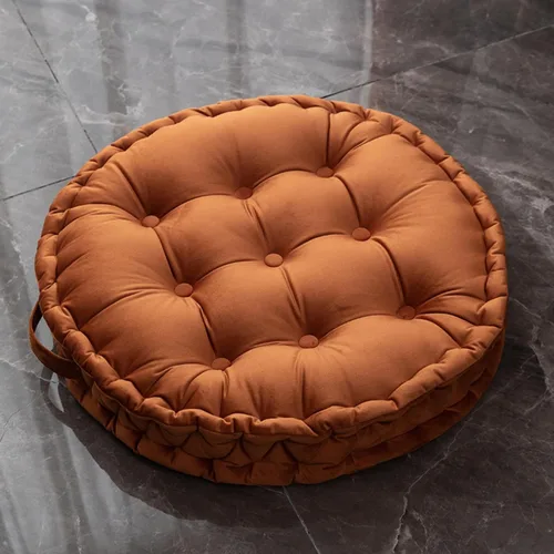 Miniatura 8 de MOJUN Almohada redonda de meditación, almohadas grandes para adultos, almohada redonda gruesa de terciopelo holandés con asa para yoga, sala de Azul