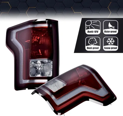 Miniatura 7 de PIT66 Conjunto de luz trasera de halogéno compatible con Ford F150 SSV 2016 2017/ F150 2015-2017 Lariat, XL, XLT FL3Z13405A-PFM, FO2800239