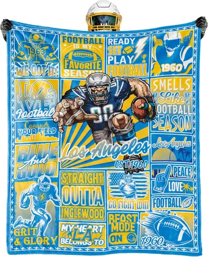 Miniatura 9 de Manta de fútbol para fanáticos, regalos para hombres de 80"x60", manta deportiva para mujeres, manta de estilo de fútbol, mercancía y equipo Manta