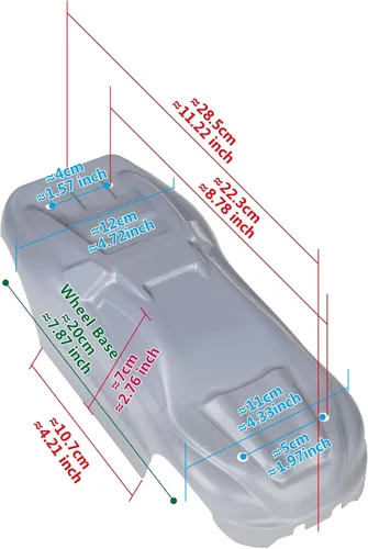Miniatura 4 de SummitLink Estilo de tira de bandera de cuerpo personalizado compatible con e-Revo Mini escala 1/16 RC coche o camión (camión no incluido) ERMN-F-01