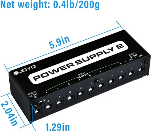 Miniatura 5 de JOYO Fuente de poder 2 JP-02 pedal de efecto aislado Multi ladrillo jp02