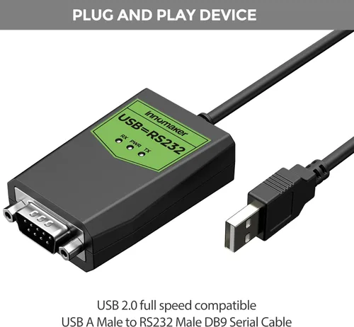 Miniatura 6 de Adaptador USB a serie RS232 de grado industrial, USB a macho DB9, chipset FTDI, protección ESD, aislamiento de señal y energía, compatible