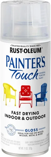 Rust-Oleum Painter's Touch - Pintura en aerosol de uso general, 11 onzas, transparente brillante Brillo Transparente