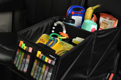 Miniatura 6 de Masirs Organizador de asiento trasero para automóvil, organiza cuidadosamente los artículos mientras viajas, se pliega para un fácil almacenamiento