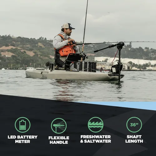 Miniatura 9 de Newport X-Series Motor de Curricán Eléctrico de 55lb de Empuje Montado en Espejo de Popa para Agua Salada con Indicador de Batería LED (Eje de 36")