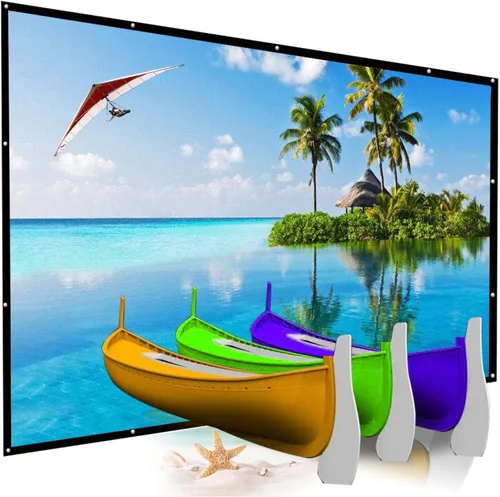 Pantalla de proyector portátil de 300 pulgadas, pantalla de cine al aire libre, pantalla de proyección HD plegable de gran tamaño 16:9 para cine en