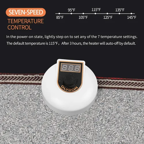 Miniatura 5 de Alfombrillas eléctricas con calefacción debajo del escritorio, calentador de pies calentado - Calentador de dedos de 110 V para oficina y hogar