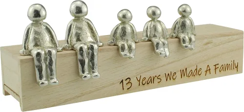 Miniatura 5 de Idea para el 13º aniversario – 13 años hicimos un adorno de metal familiar – Elige tu combinación familiar (1 niño)