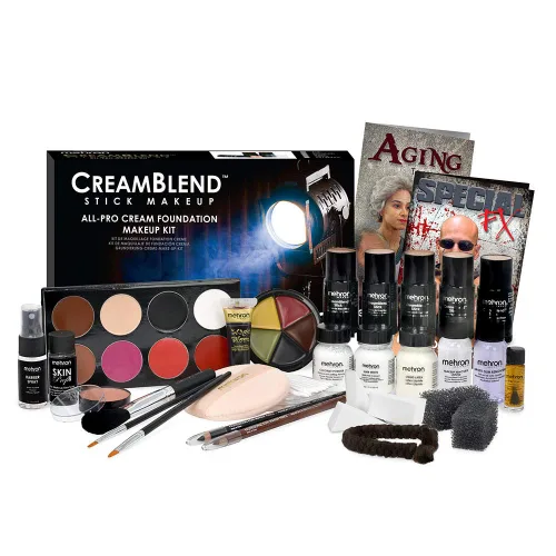 Mehron Paleta de mezcla para mezclar crema Todos los Pro Kit | Maquillaje de Cara, pelo, ojos, base de contorno, para cine, televisión, vídeo, Oscuro