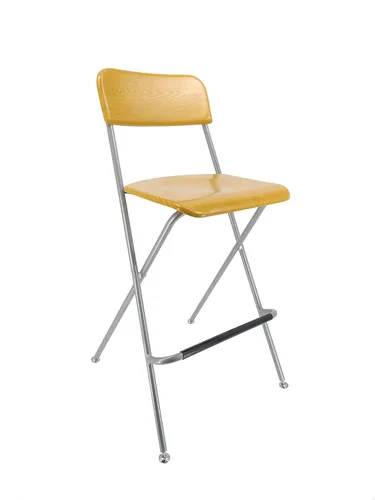 Miniatura 2 de FixtureDisplays® Silla alta plegable Taburete de bar Silla plegable de metal de madera de dos paquetes 11036