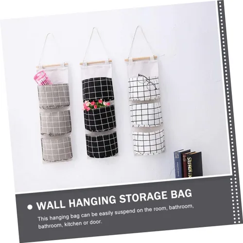 Miniatura 4 de Cabilock 3 bolsas de almacenamiento para la pared de la puerta, para juguetes, bolsillos de almacenamiento para colgar sobre la puerta, organizador