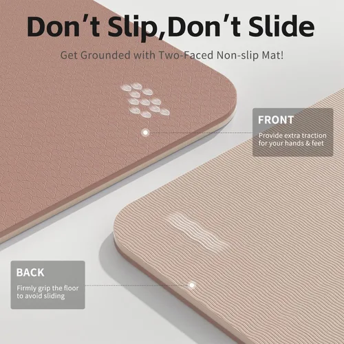 Miniatura 3 de PAIDU Yoga Mat 8mm Super Thick TPE Fitness Mat SGS Certified Non-Slip, Odorless & Tear-Resistant Unisex with Strap for Yoga, Pilates, Marrón