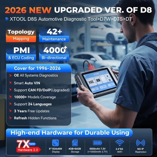 Miniatura 2 de XTOOL Escáner OBD2 bidireccional asistido por IA D8S con mapeo de topología: actualización 2026 de XTOOL D8, herramienta de escaneo con reinicio