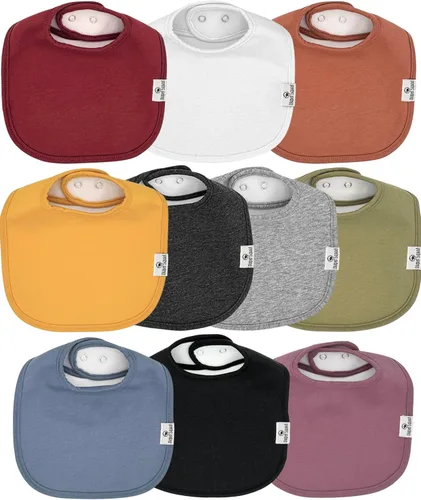 Miniatura 19 de DiaperSquad's 100% Organic Cotton Baby Drool Bibs, Super Absorbent & Adjustable Baby Bibs for Drooling and Teething Neutro