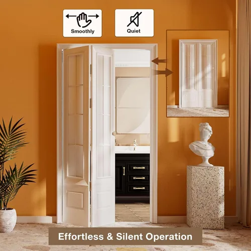 Miniatura 2 de Kit de herrajes para puerta plegable, kit de riel para puerta de armario plegable de 36 pulgadas, kit de herrajes para puerta de armario plegable