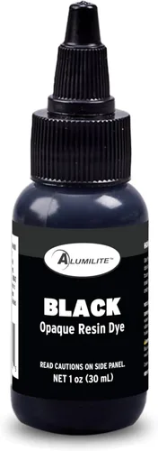 Alumilite Tinte de color líquido (negro, 1 onza), tinte altamente concentrado para fundición de resina, poliéster y uretano, ideal para manualidades