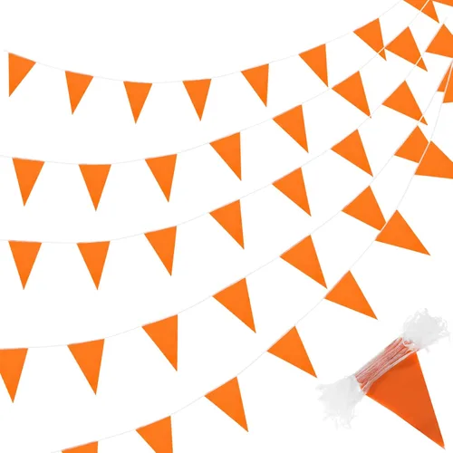 Miniatura 9 de Tatuo Banderines Sólidos de 200 Pies, Banderas de Cordel Triangulares Colgantes, Banderines DIY, Decoraciones de Fiesta para Gran Inauguración, Verde