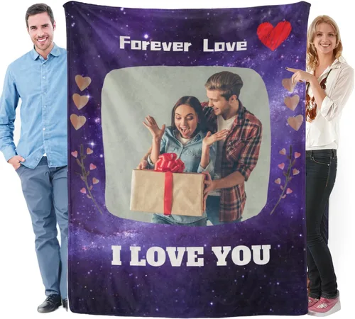 Miniatura 10 de Manta de franela personalizada con fotos, envío de texto al día siguiente, regalos personalizados perfectos para madre, padre, esposa, hombres, 3