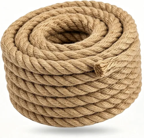 Miniatura 9 de Cuerda de yute natural, 1/2 pulgada x 50 pies, cuerda de cáñamo gruesa para postes rascadores de gatos, columpios de cama, jardinería, decoraciones