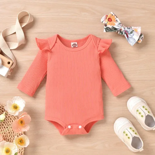 Miniatura 30 de Aalizzwell Conjunto de mameluco acanalado para bebé recién nacido prematuro para otoño e invierno