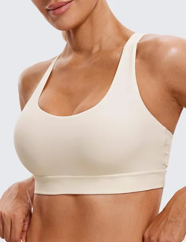 Miniatura 5 de CRZ YOGA - Top deportivo con tirantes delgados para mujer, brasier deportivo acolchado para yoga, entrenamiento y fitness, con espalda cruzada