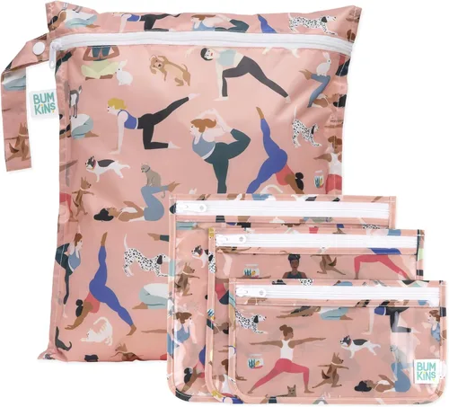 Miniatura 28 de Bolsa impermeable húmeda Bumkins y bolsas de mano húmedas secas para bebé, viaje, traje de baño, pañales de tela, piezas de bomba, piscina, ropa
