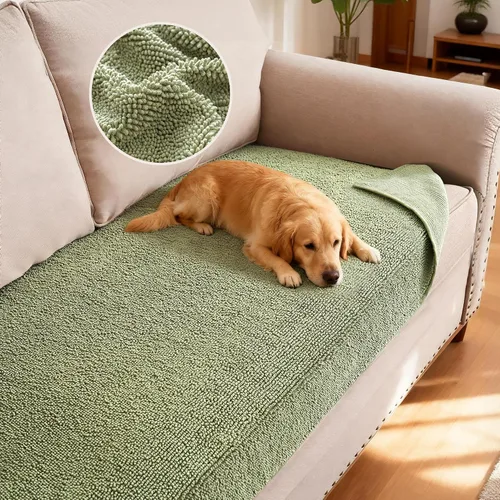 Miniatura 37 de H.VERSAILTEX Funda Antideslizante para Sofá de Mascotas Protector de Cama de Perro de Chenilla Funda de Sofá Gruesa y Suave Apta para Mascotas