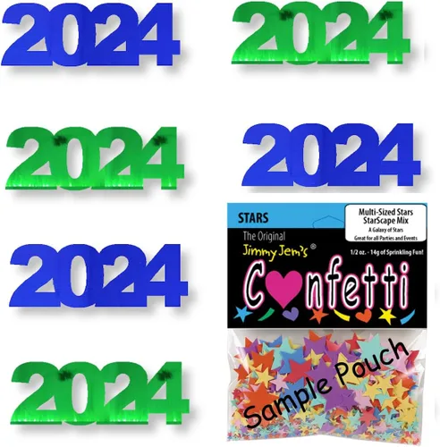 Miniatura 66 de Confetti Year 2024 Negro, Azul Royal Combo - 2 bolsas de media onza (1 oz)