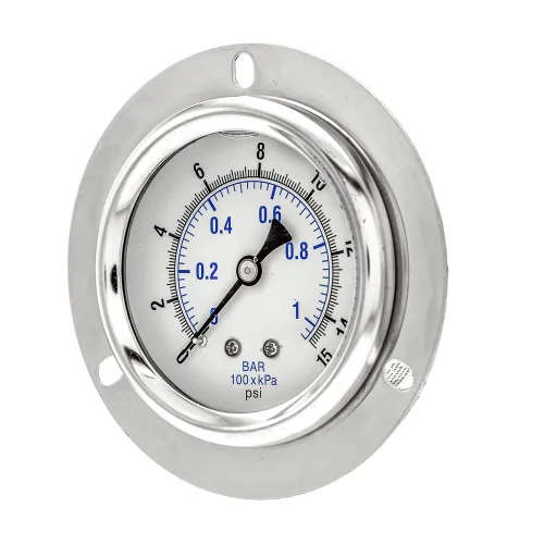 Miniatura 15 de PIC Gauges PRO-204L-254G Medidor de presión industrial relleno de glicerina con brida frontal con carcasa SS, internos de latón, lente de plástico