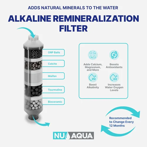 Miniatura 3 de NU Aqua Juego de reemplazo del sistema de filtro de agua de ósmosis inversa - Kit alcalino y UV de 7 etapas de 1 año debajo del fregadero