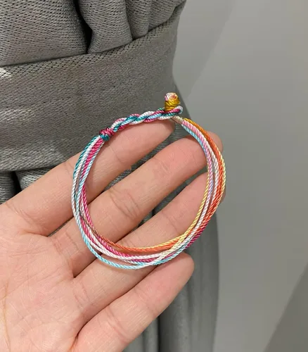 Miniatura 5 de Cuerda de cera de color arcoíris para hacer pulseras, cordón de pulsera de hilo encerado, cuerda de poliéster encerado para hacer joyas, pulseras