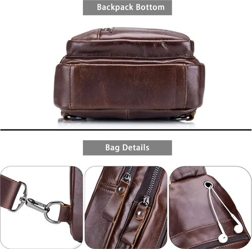 Miniatura 77 de LUKZIJAES Bolso bandolera de cuero genuino para hombre