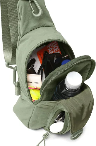 Miniatura 3 de ODODOS Bolso bandolera diario con correas ajustables, bolso cruzado en el pecho, mochila pequeña ligera para viajes casuales y senderismo