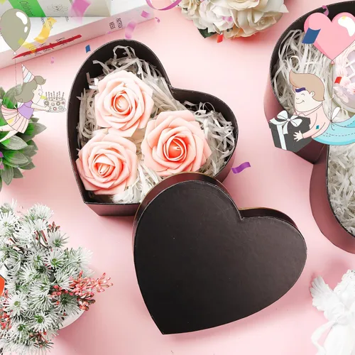 Miniatura 6 de Harloon 5 cajas en forma de corazón para arreglos florales, cajas de regalo, caja de corazón con tapas para el día de San Valentín, dama de honor