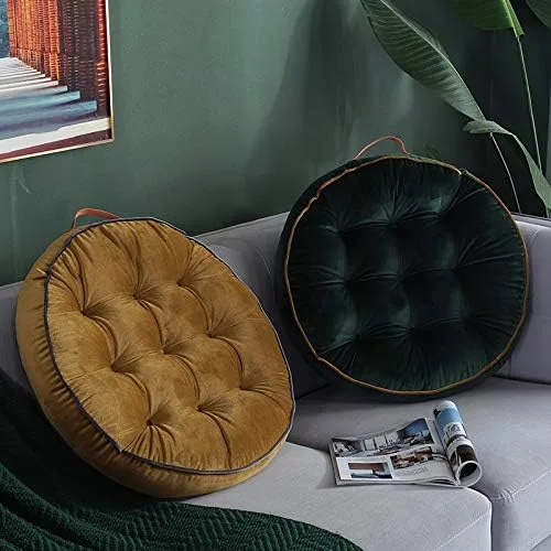 Miniatura 4 de Cojines redondos grandes para adultos, almohadas de suelo de lectura, cojines de meditación con asa para yoga, sala de estar, dormitorio, sofá