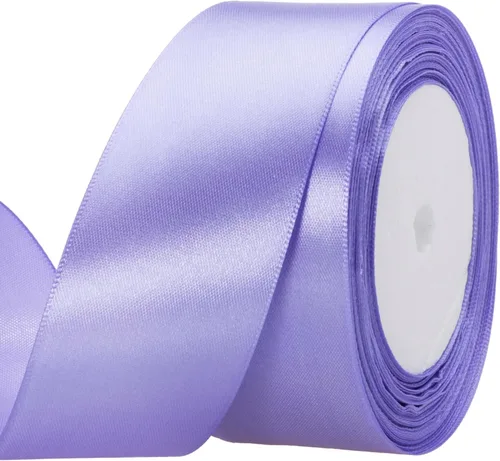 Miniatura 6 de Atrbb Cinta de satén de 25 yardas, 1-1/2 pulgadas de ancho, perfecta para bodas, lazos hechos a mano y envoltura de regalos, lila