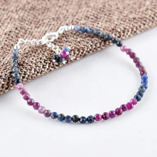 Miniatura 2 de Natural Gemstone Micro Beads Dainty Bangle Bracelet, Handmade Birthstone Jewelry, Healing Chakra Crystals, Silver Plated 8 inch, Birthday Gift for