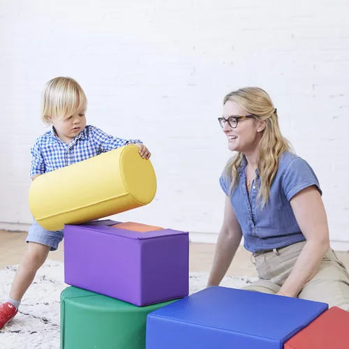 Miniatura 8 de ECR4Kids SoftZone Crawl and Climb Playtime Playset, bloques de construcción, surtido, 6 piezas